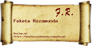 Fekete Rozamunda névjegykártya